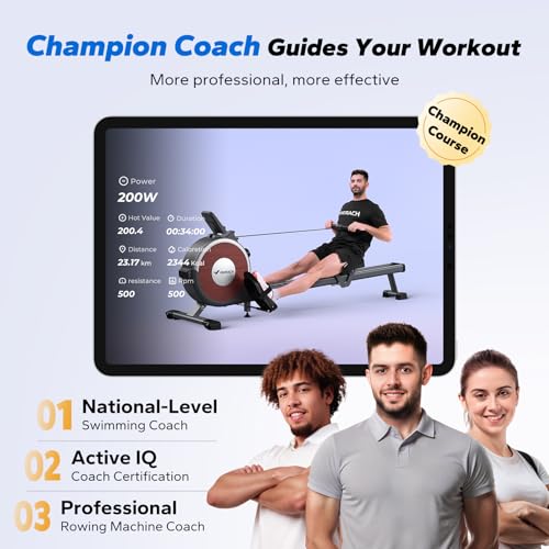 Merach Rowing Machine With App Compatibility & Quiet Resistance