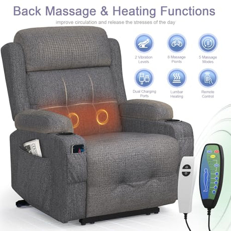 Baretay Recliner Armchair With Massage & Heat - Ultimate Relaxation