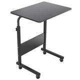 DlandHome Adjustable Laptop Stand with wheels, black finish, and elegant design