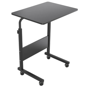 DlandHome Adjustable Laptop Stand with wheels, black finish, and elegant design