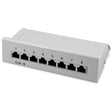 kwmobile 8 Port Patch Panel with robust metal housing and RJ45 sockets