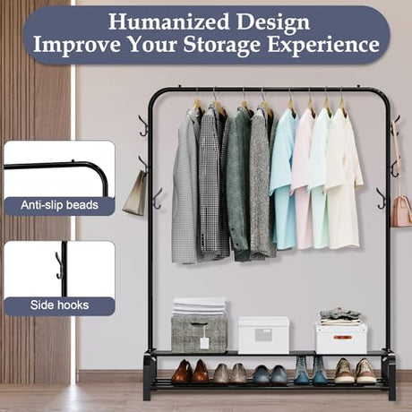 Loefme Clothes Rail - Heavy Duty Rack With Shoe Storage & Minimalist Design