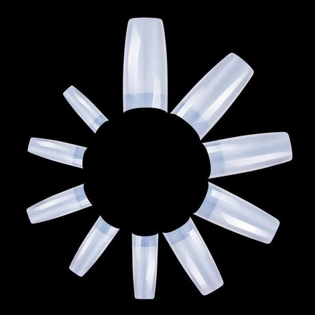 MELLIEX Natural Acrylic French False Nail Tips - 500 Pieces