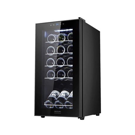 Cecotec GrandSommelier 1500 Wine Cellar in black with stainless steel shelves