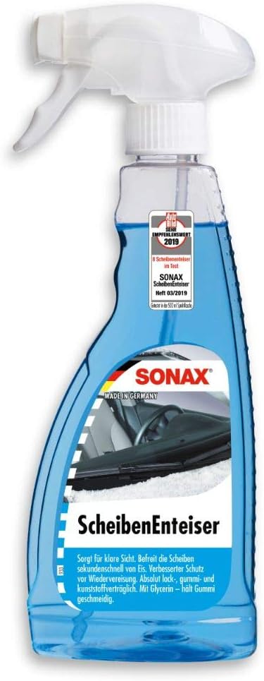 SONAX Window De-Icer 0.5 Liters - effective ice removal for clear windscreens