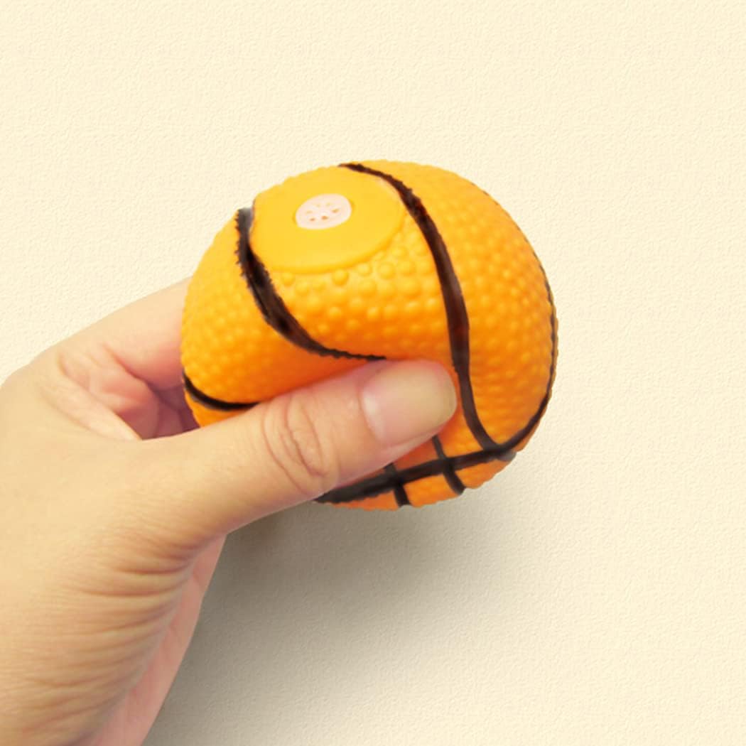 COSYOO Interactive Sound Basketball Dog Toy - Orange Squeaky