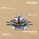 Severin Raclette And Fondue Grill For 8 People - 1900W Power