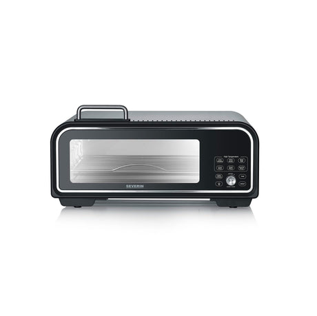Severin Serico Electric Pizza Oven in black with digital display and pizza stone