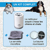 Fennitti Paw Cleaning Kit For Dogs And Cats With Silicone Brush, Balm And Towel - Cleans Paws Easily