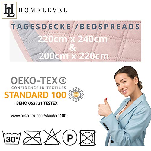 Homelevel Bedspread & Sofa Throw - Reversible, Soft & Modern