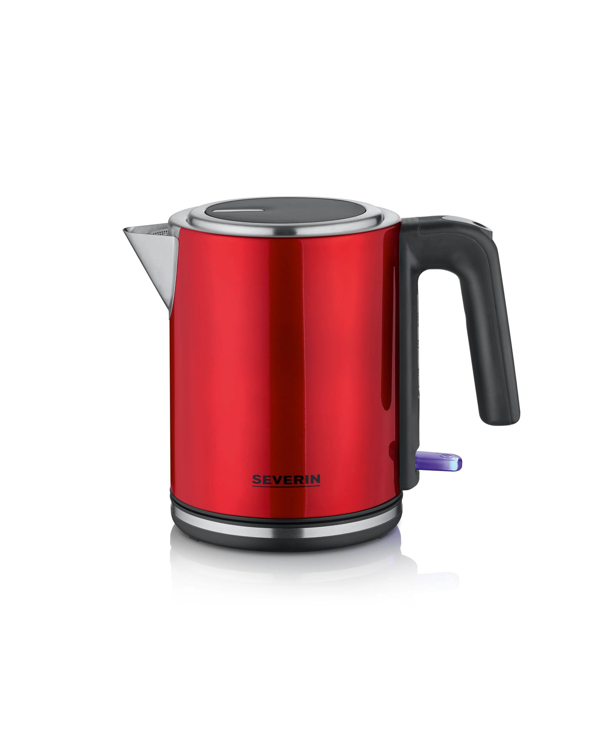 SEVERIN WK 3427 Electric Kettle in red and stainless steel with a large opening and limescale filter