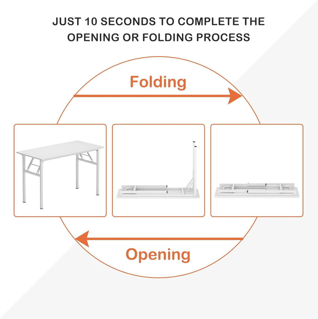 AC5DW Modern Folding Computer Desk - White