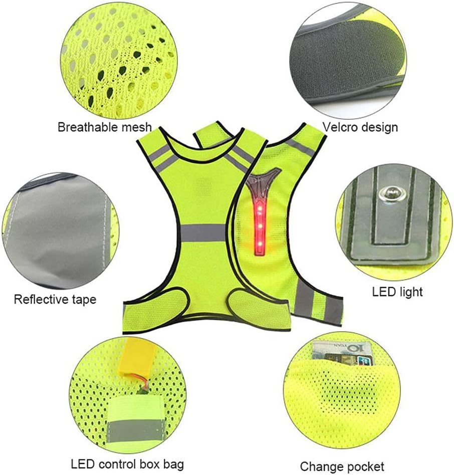 Unbranded LED Reflective Safety Vest - High Visibility