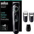 Braun Beard Trimmer BT3421 in Black and Vibrant Green with precision wheel and accessories