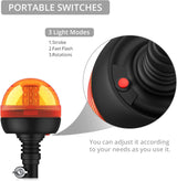 Justech 40 LED Amber Rotating Flash Warning Light - Flexible DIN Pole Mount
