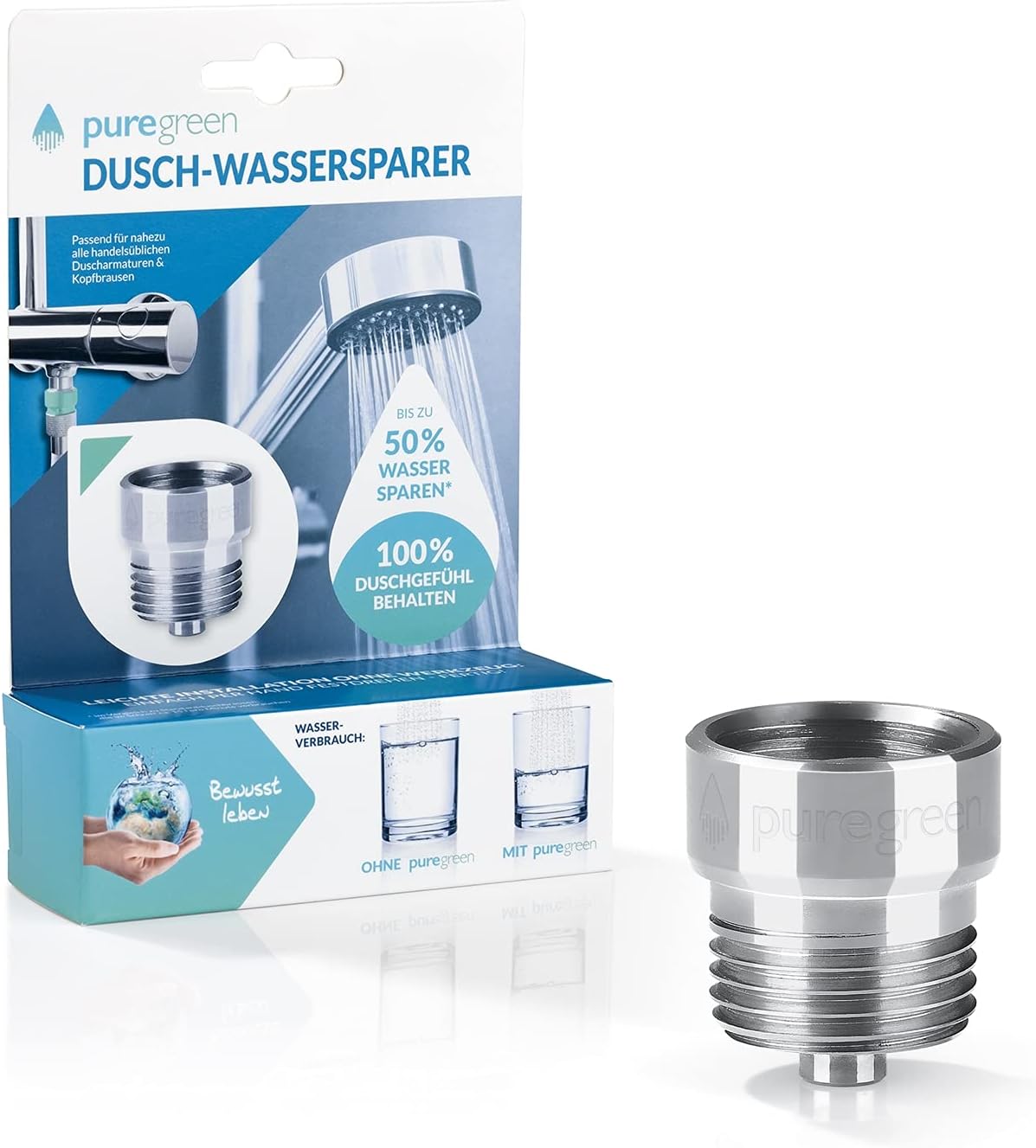 PUREGREEN Water-Saving Aerator 25x25mm Silver