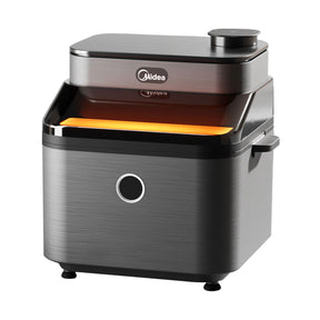 Midea Hot Air Fryer 7L with a large viewing window and sleek design