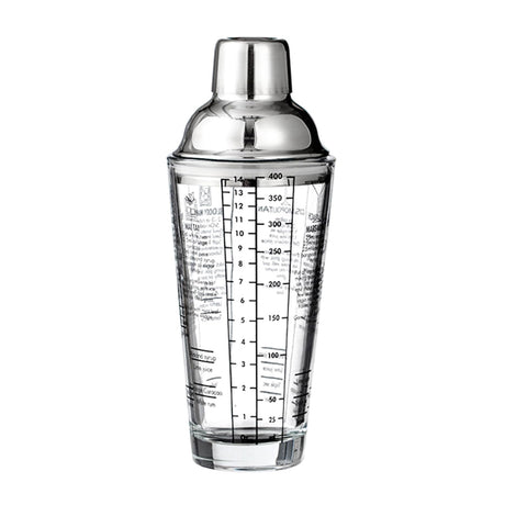 Vdaxvme Cocktail Shaker with Measurement Scale, 400ml Capacity