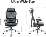 SIHOO M56B Ergonomic Office Chair - Black with Lumbar Support and Adjustable Headrest