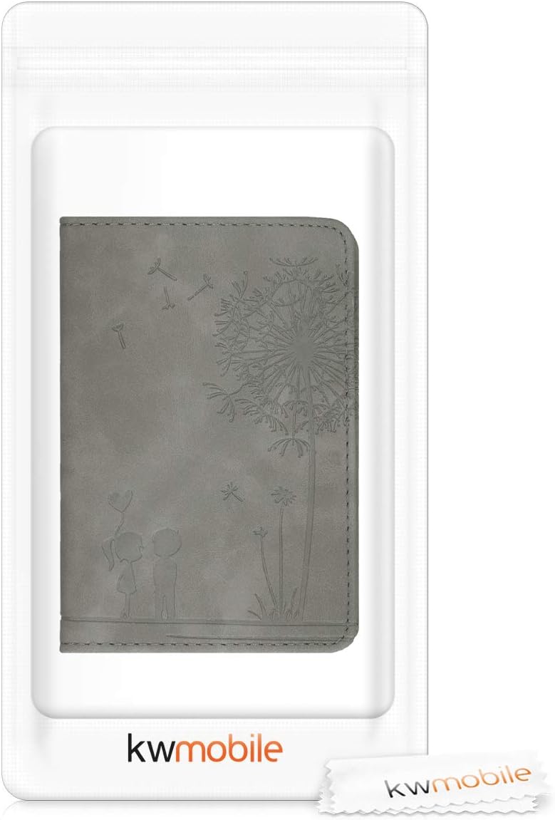 kwmobile Registration & Insurance Holder Dandelion Love Dark Grey