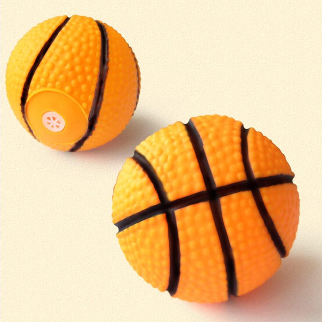 COSYOO Interactive Sound Basketball Dog Toy - Orange Squeaky