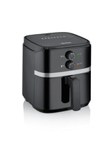 SEVERIN FR 2452 Hot Air Fryer in black and silver with non-stick basket