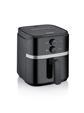 SEVERIN FR 2452 Hot Air Fryer in black and silver with non-stick basket