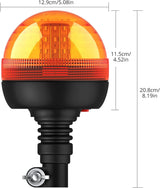 Justech 40 LED Amber Rotating Flash Warning Light - Flexible DIN Pole Mount