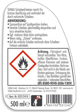 SONAX Window De-Icer 0.5 Liters - effective ice removal for clear windscreens