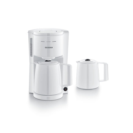 Severin KA 9309 Filter Coffee Machine in white with two thermal jugs