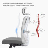 SIHOO M18 Ergonomic Office Chair - Dark Grey with Adjustable Headrest and Lumbar Support