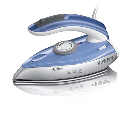 SEVERIN BA 3234 Travel Steam Iron in silver with foldable handle