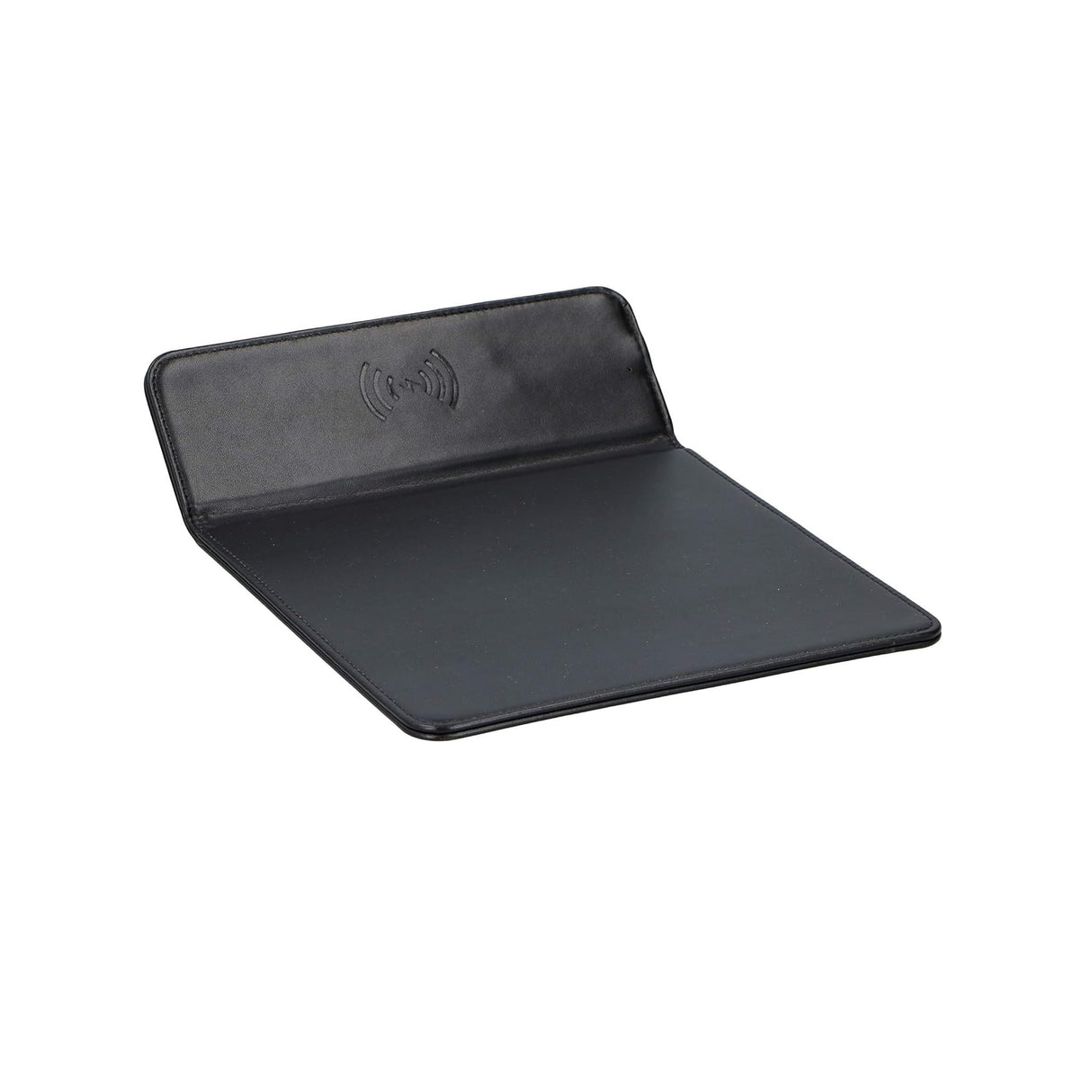 GRUNDIG Wireless Charging Mousepad in black faux leather with 3-in-1 functionality