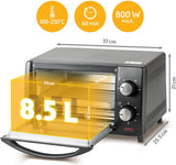 TZS First Austria 10L 800W Mini Oven with 230°C Temp Control