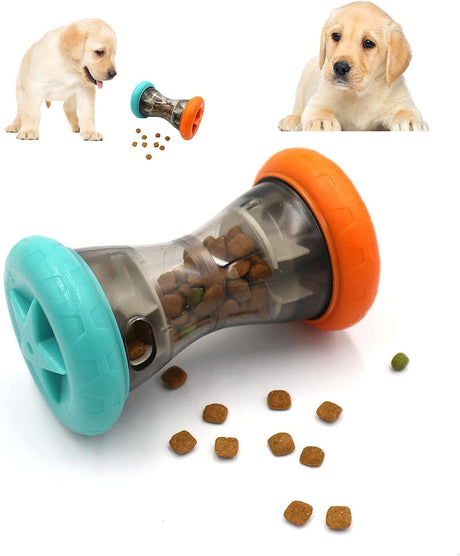Letofun Dog Treat Dispensing Puzzle Toy designed for small dogs, featuring a barbell shape for interactive play.