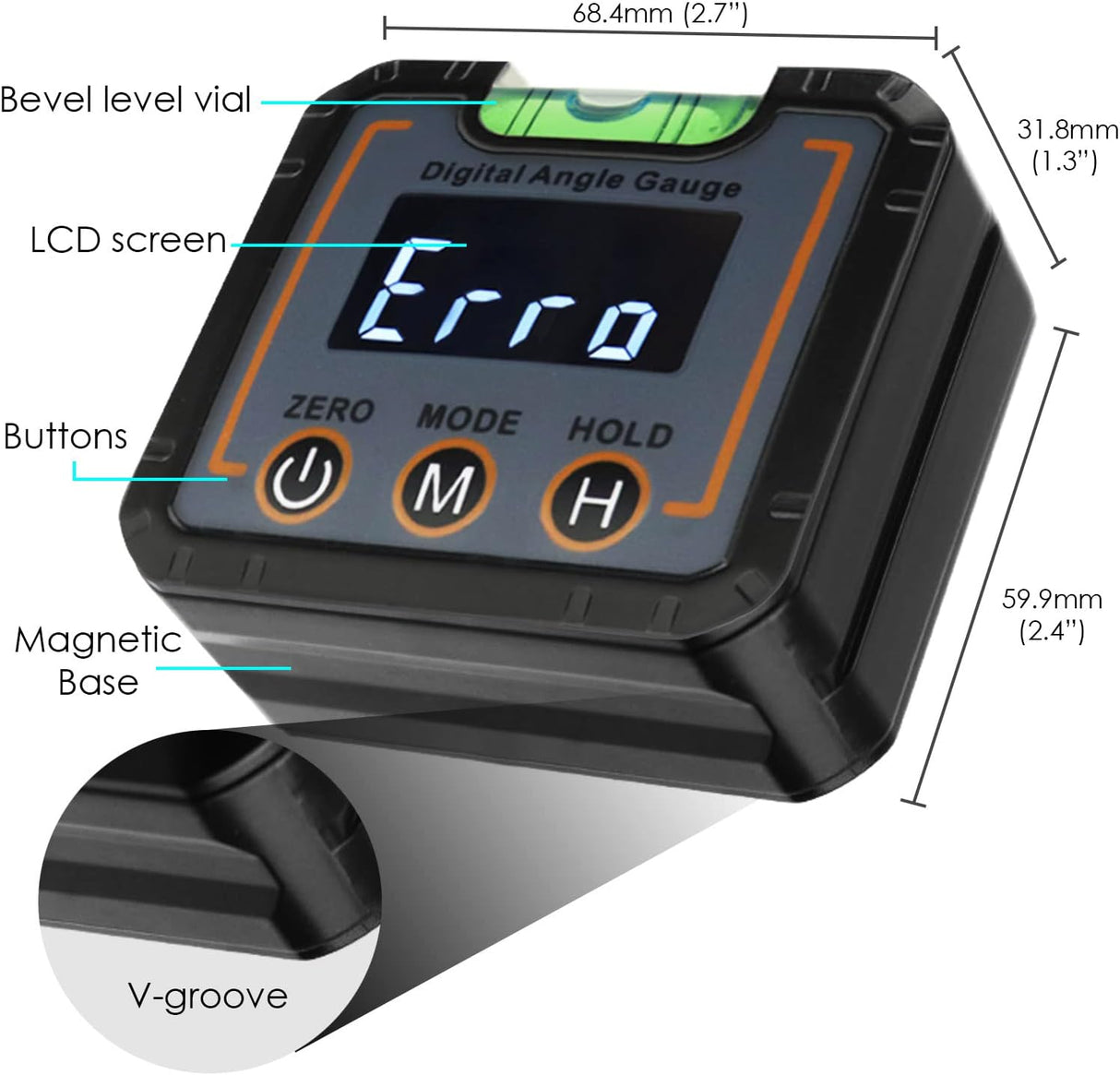 DigitalTools Digital Angle Indicator - Magnetic Base