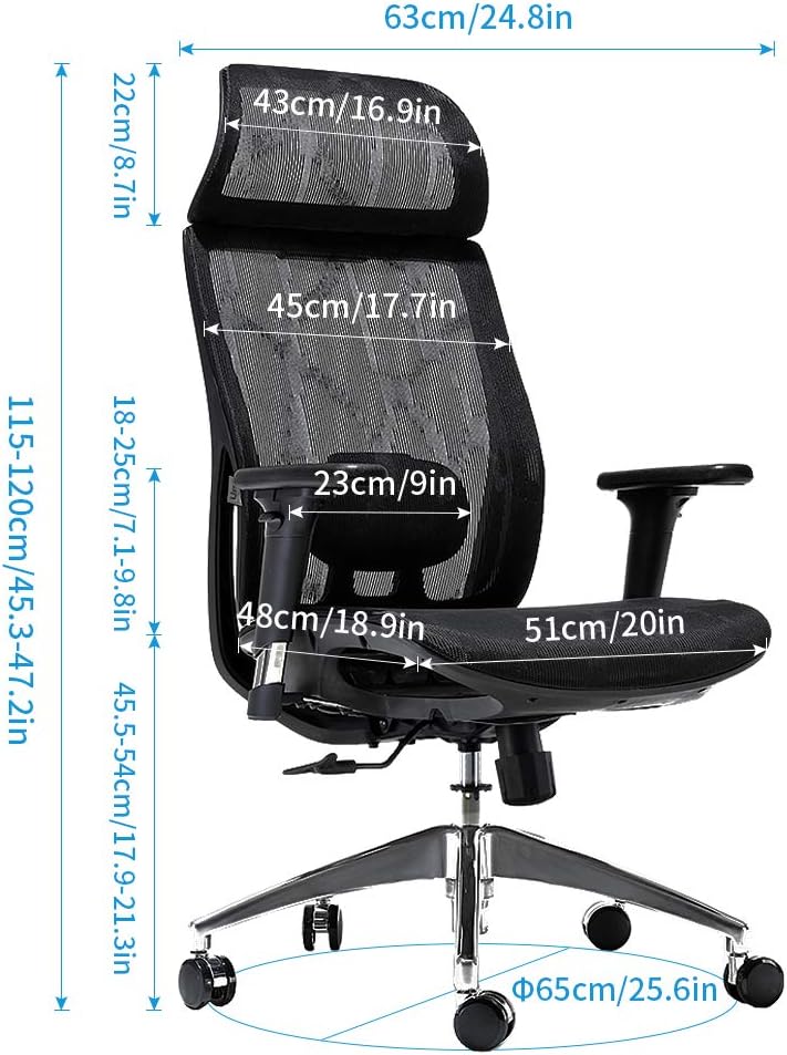 Umi Ergonomic Office Desk Chair - Adjustable Lumbar Support and 3D Arms