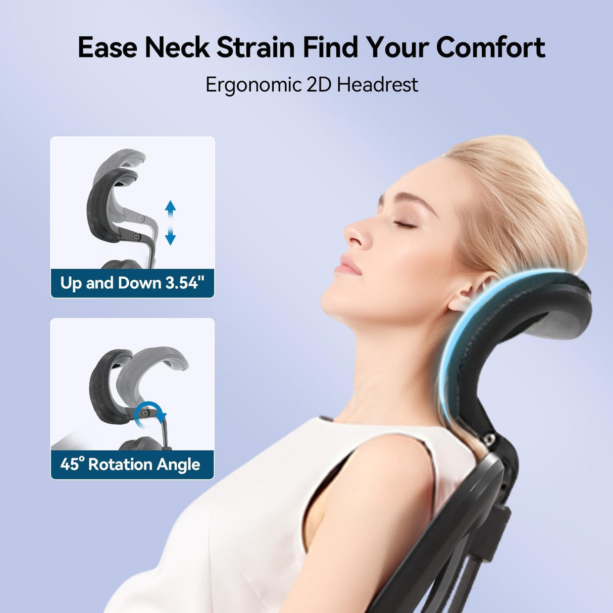 SIHOO M57 Ergonomic Office Chair - Black with adjustable headrest and lumbar support