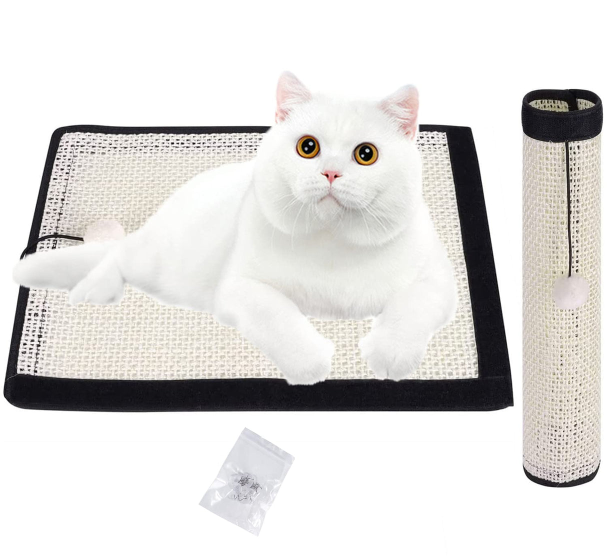 WXOIEOD Cat Scratcher Mat made of natural sisal, perfect for scratching and play.