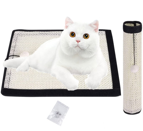WXOIEOD Cat Scratcher Mat made of natural sisal, perfect for scratching and play.