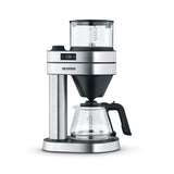 Severin Caprice Drip Coffee Maker in brushed stainless steel and matte black with glass jug and LED display