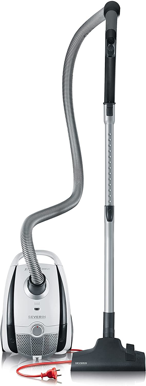 Severin 7035 Vacuum Cleaner in Grey and White with Bag and Telescopic Tube