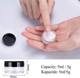 Unbranded 60 Pcs Clear Plastic Travel Cosmetic Jars - Black, 5g/5ml