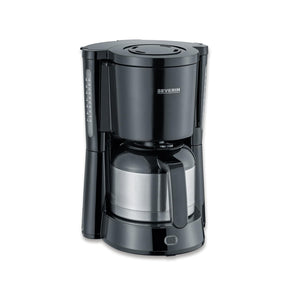 Severin KA 4835 Coffee Machine in black stainless steel with thermal jug