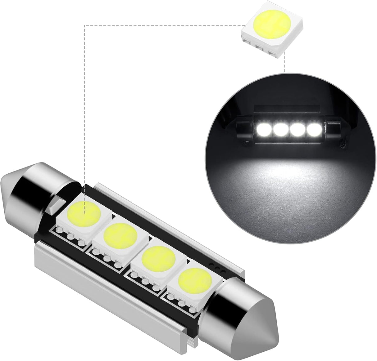 Justech 22-Piece Can-Bus Error Free LED Interior Car Light Bulb Kit - Xenon-White