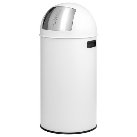 eluno 35L Retro Push Bin in white with removable lid and push flap design