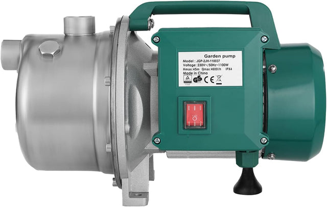 WaterPump Innovations Powerful 1100W Garden Water Pump - Stainless Steel