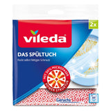 Vileda Dishcloth 34 x 34 cm, pack of 2, featuring microfibre for effective cleaning