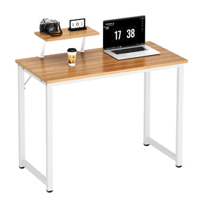 Soges 31.5 Inch Minimalist White Computer Desk with removable panel and sturdy design