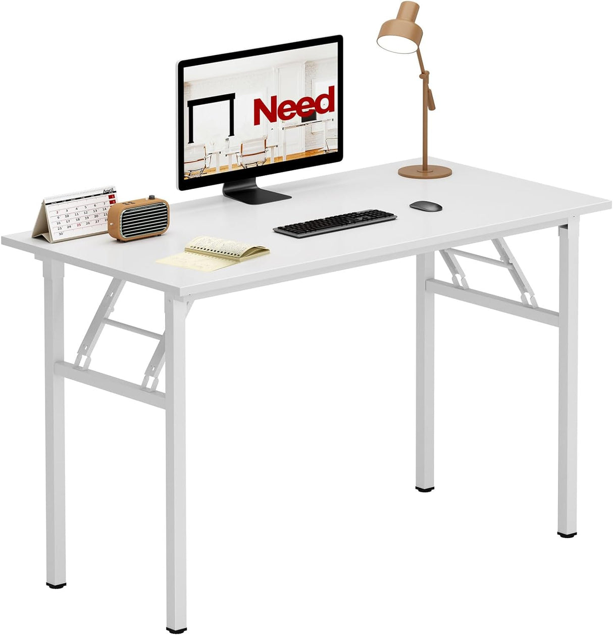 AC5DW Modern Folding Computer Desk - White